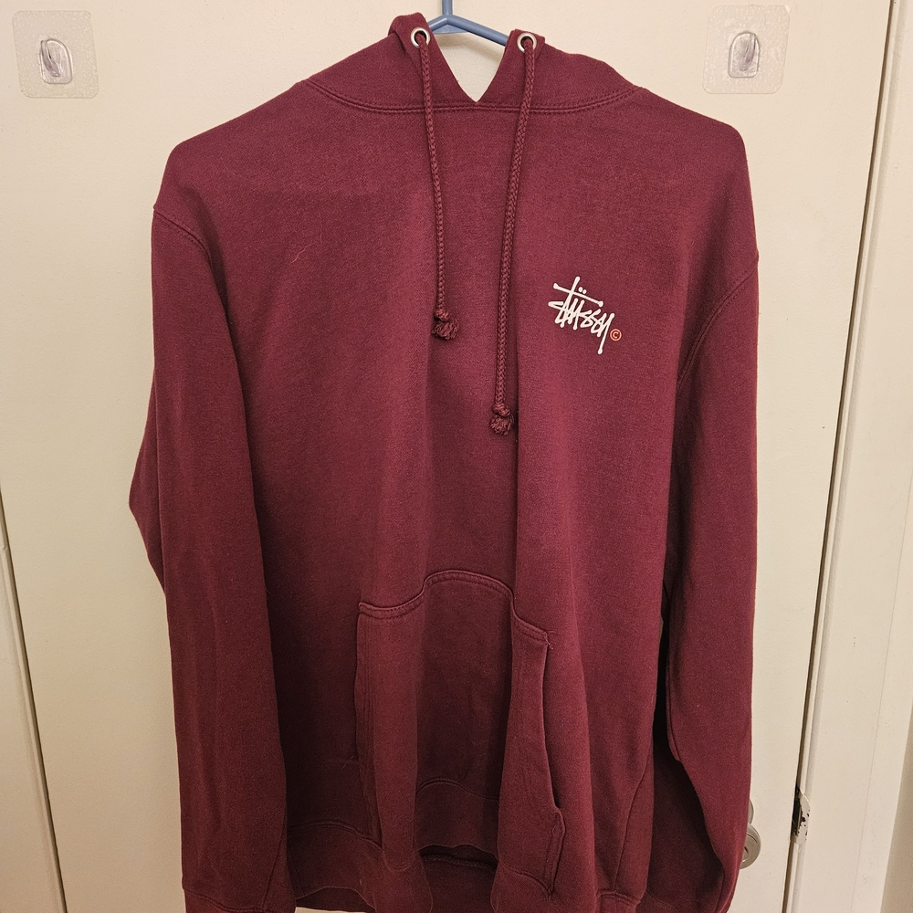 Stussy Men's Burgundy Hoodie